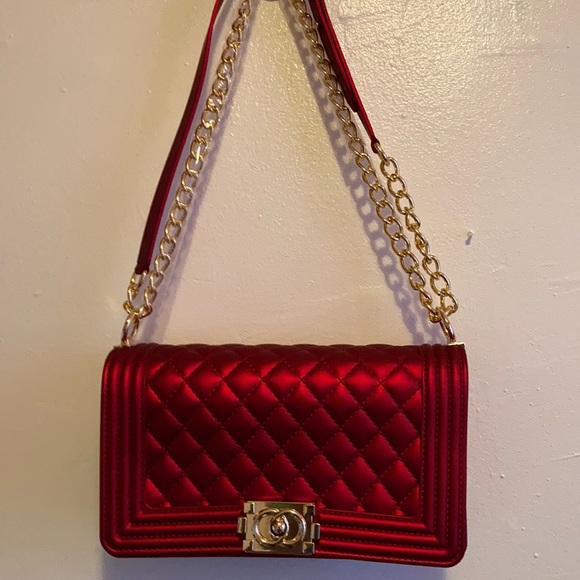 Handbag Jelly Handbag Stunning Deep Red - Picture 9 of 10